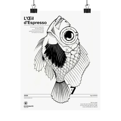 L’Œil d’Espresso – Affiche Surréaliste