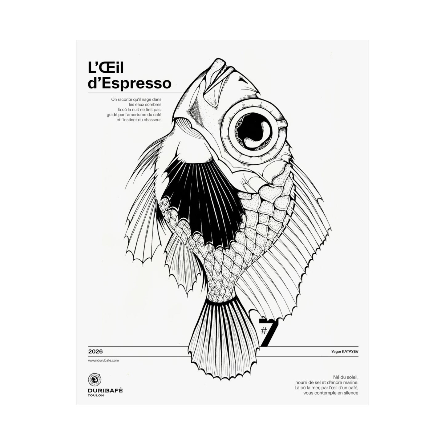 L’Œil d’Espresso – Affiche Surréaliste